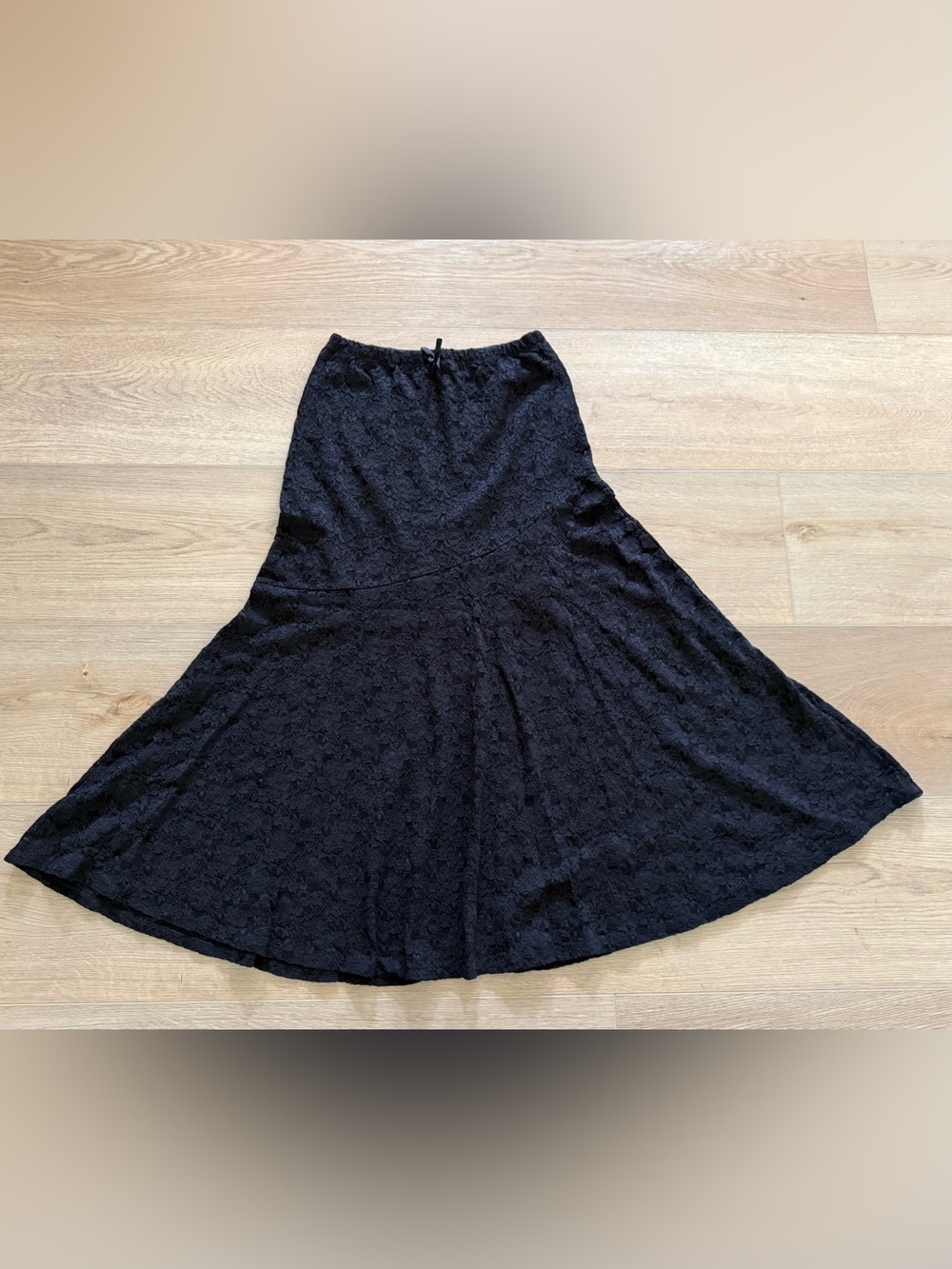 Madden Girl Y2K Skater Girl Lace Maxi Skirt Mermaid Flare M Black